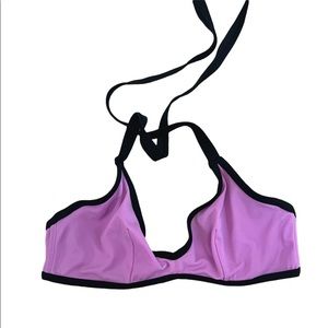 ASOS Pink and Black Halter Bikini Top